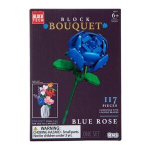 Block Tech Block Bouquet Flower Blue Rose NWT Botanical Faux Plant Activity Toy